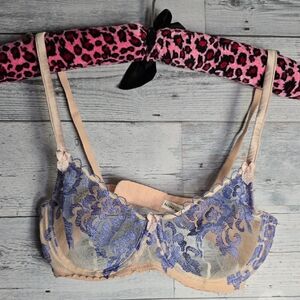 Mimi Holliday Lace Underwire Bra in Purple and Pink Size 32C